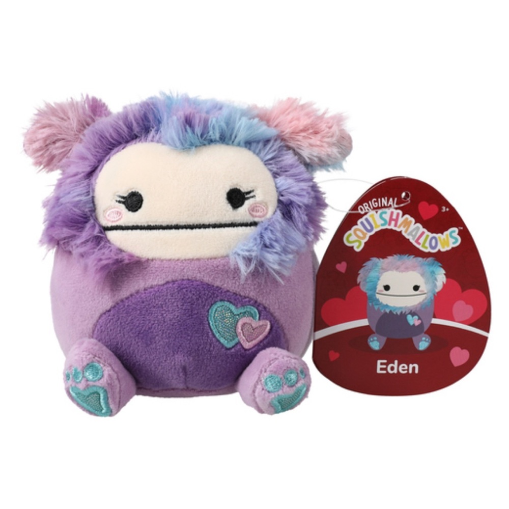 NWT 4.5” Eden the Blue & Purple Bigfoot Valentine Squishmallow